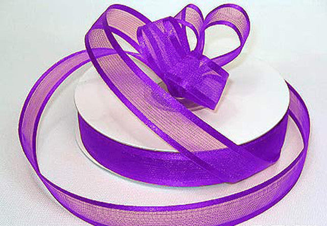 1.5"x25 yards Purple Organza Satin Edge Gift Ribbon