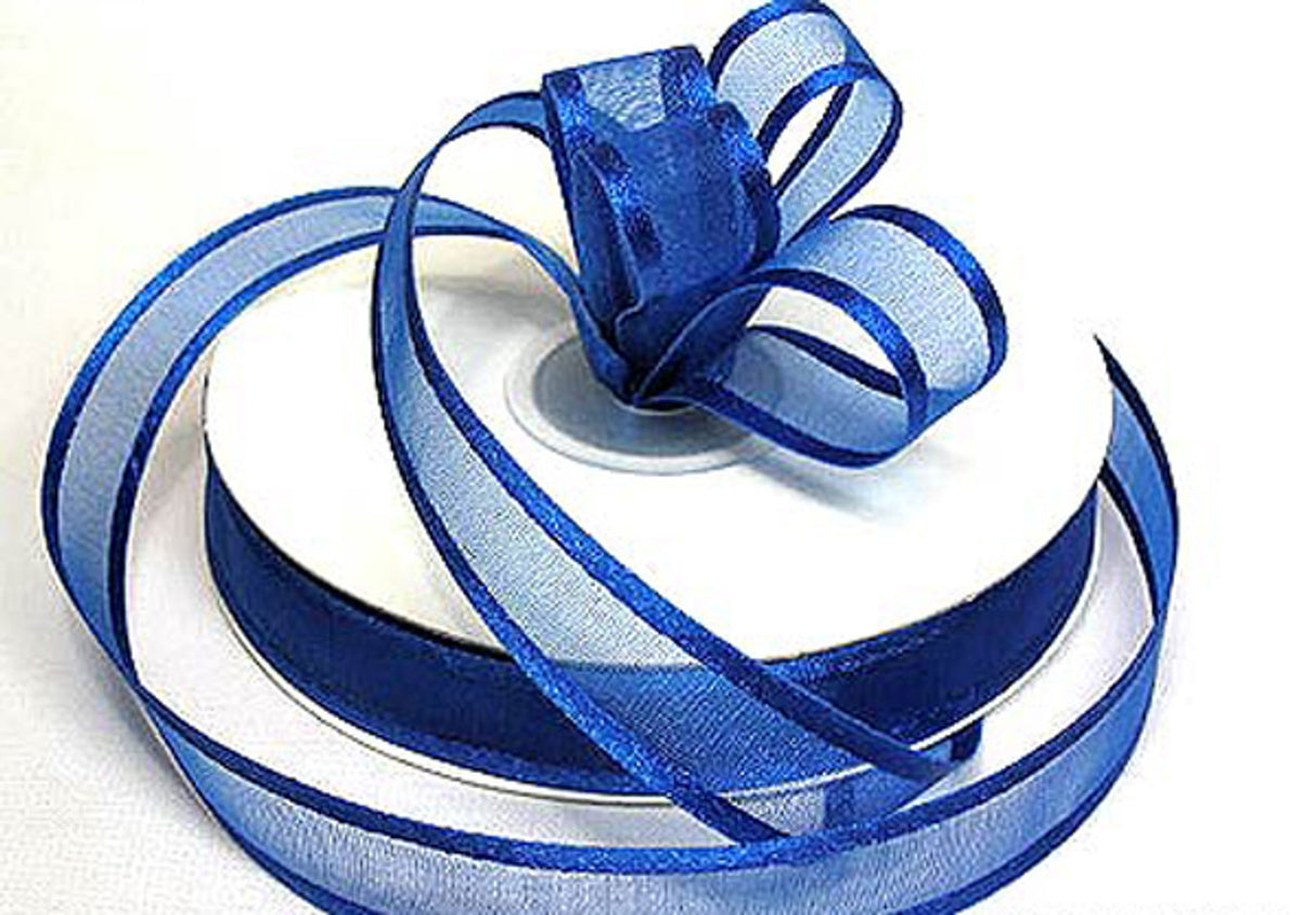 1.5"x25 yards Royal Blue Organza Satin Edge Gift Ribbon