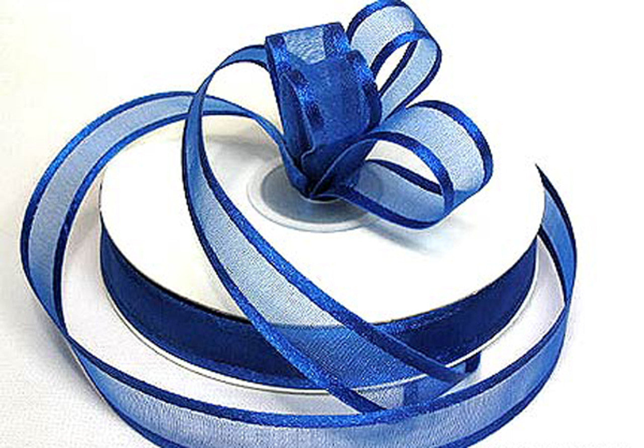 1.5"x25 yards Royal Blue Organza Satin Edge Gift Ribbon