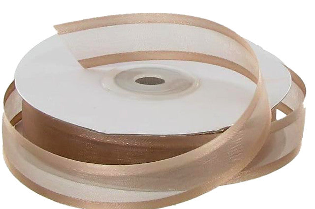 1.5"x25 yards Toffee Organza Satin Edge Gift Ribbon