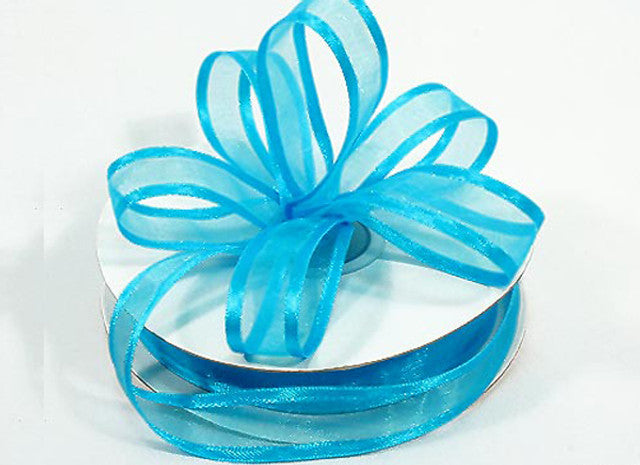 1.5"x25 yards Turquoise Organza Satin Edge Gift Ribbon