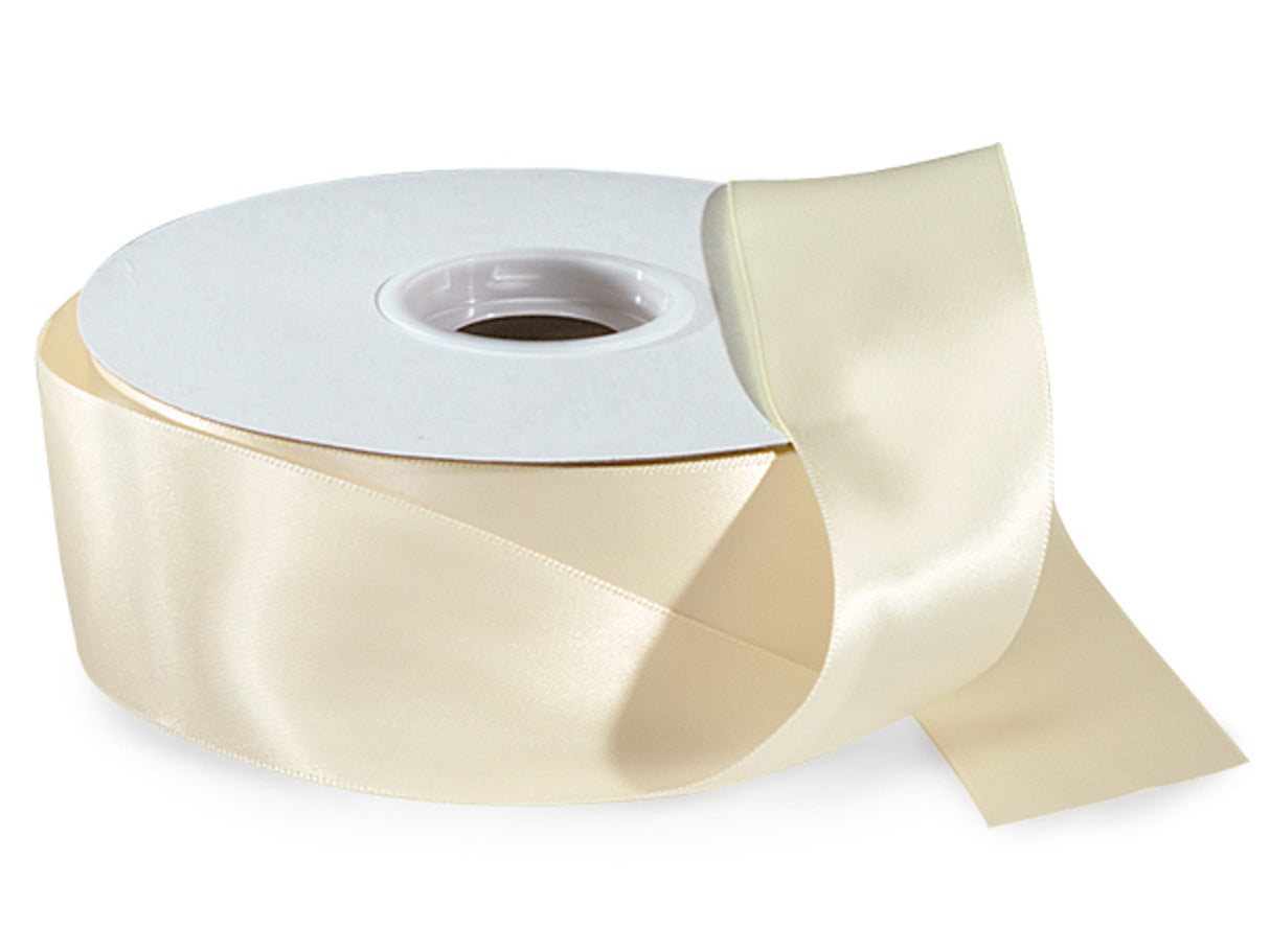 1.5"x50 yard Ivory Polyester Satin Gift Ribbon