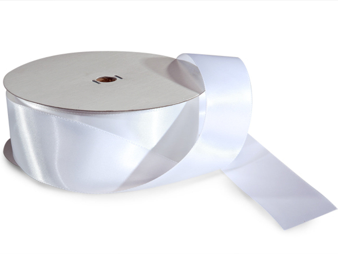 1.5"x50 yard White Polyester Satin Gift Ribbon
