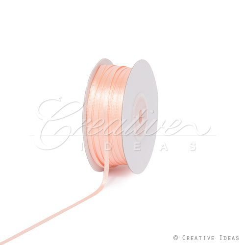1/8" Double Face Satin Ribbon - 100 Yards (Light Peach)