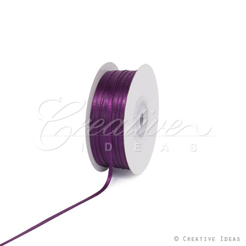 1/8" Double Face Satin Ribbon - 100 Yards (Plum)