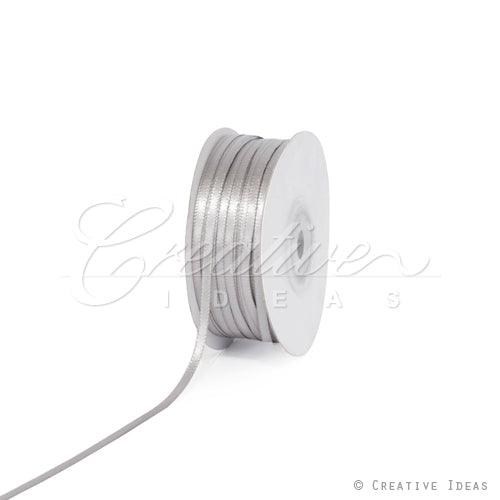 1/8" Double Face Satin Ribbon - 100 Yards (Silver)