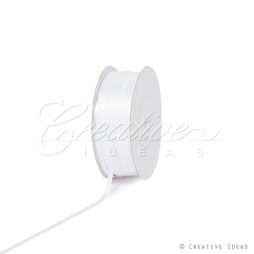 1/8" Double Face Satin Ribbon - 100 Yards (White)