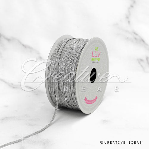 1/8" Metallic Taffeta - 100 Yards (Silver)