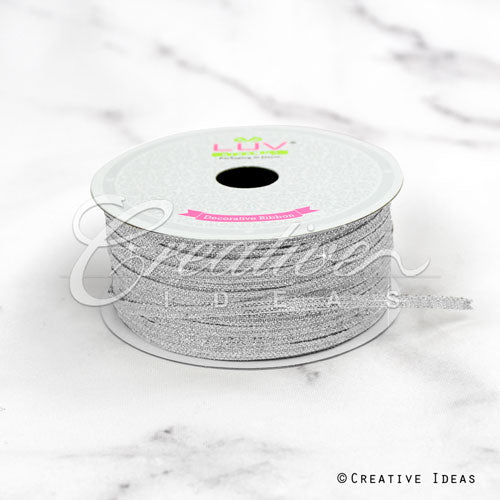 1/8" Metallic Taffeta - 100 Yards (Silver)