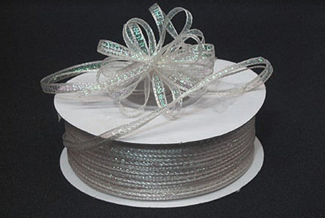1/8"x50 yards Toffee Organza Pull Bows Ribbon with Iridescent Edge