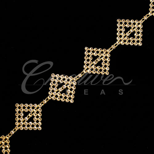 1" Diamond Shape Bedazzle Trim-4.5 Meters (Gold)