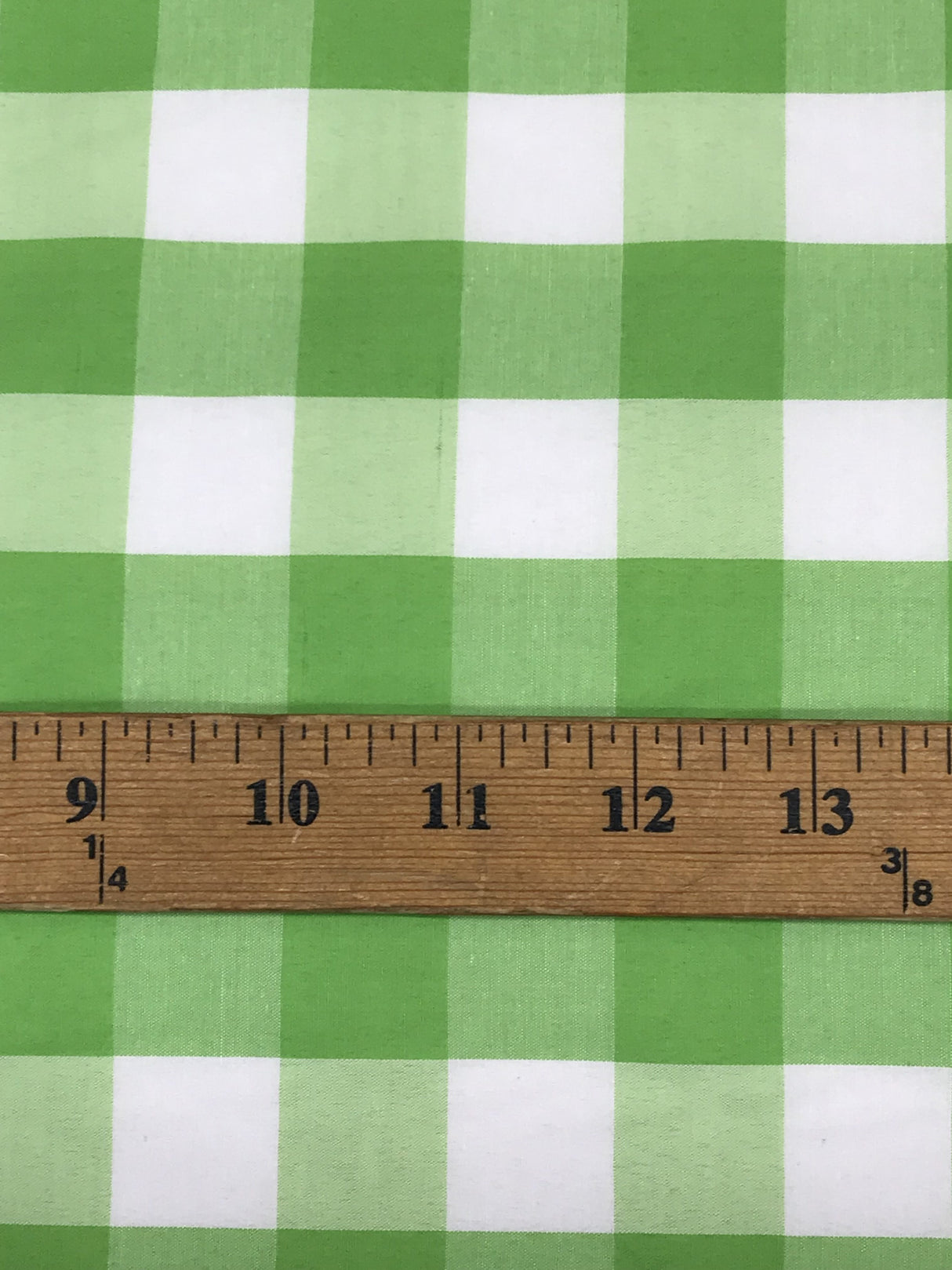 Lime Gingham Checkered Poly Cotton Fabric - Lime Gingham Checkered, 58/59" Width