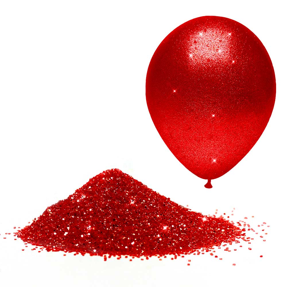 Glitter Metallic Red Balloon Glitter