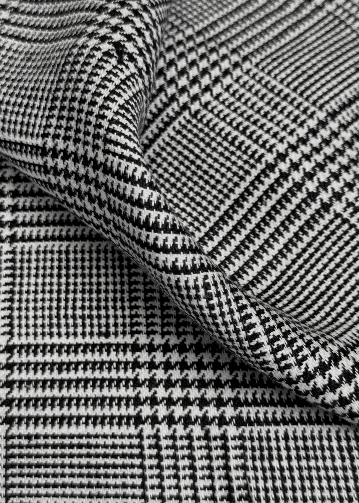 Linen Houndstooth Checker Black Off-White