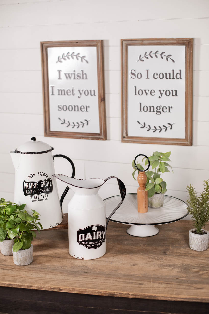 10" Vintage Metal Milk Pitcher