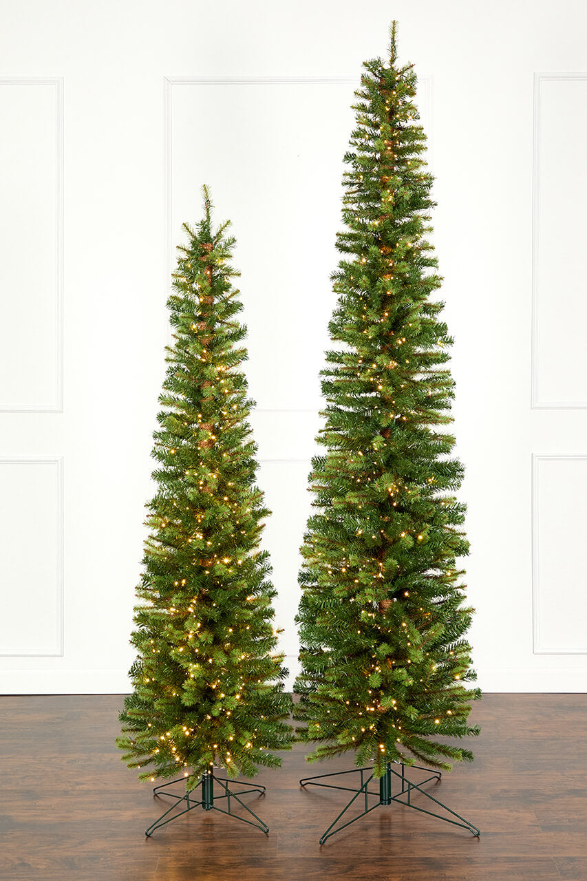 9' Slim Christmas Tree with 700 Color-Changing LED Lights