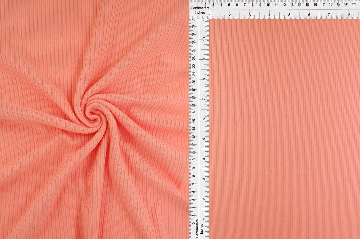 Rib Solid Stretch Knit Fabric