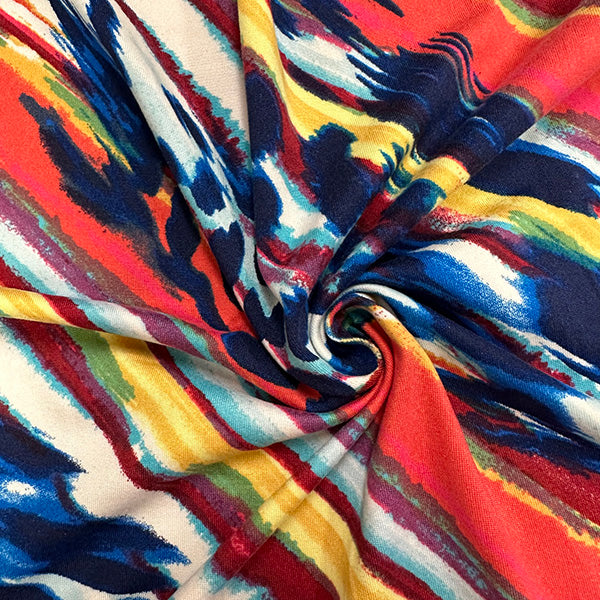 1 Yard Geode Leopard Print Double Brushed Jersey Knit Fabric Polyester Spandex 58 Inches Wide