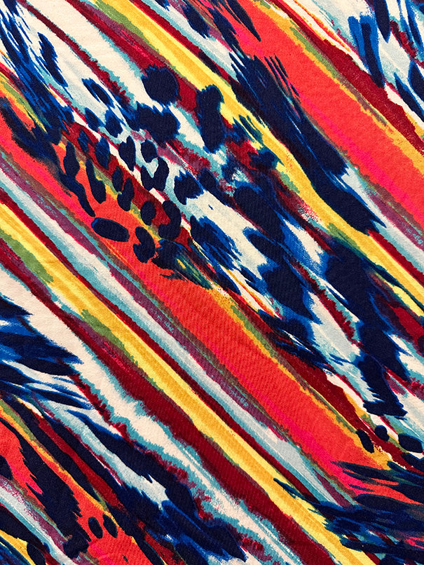 1 Yard Geode Leopard Print Double Brushed Jersey Knit Fabric Polyester Spandex 58 Inches Wide