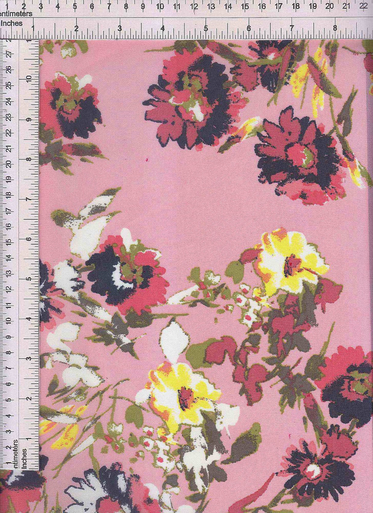 1 Yard High Multi Chiffon Floral Print Woven Fabric Lightweight Sheer 57/58" Width
