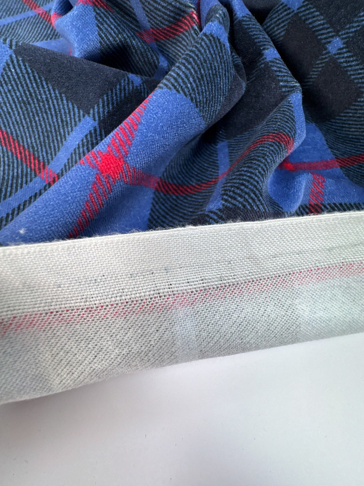 Polyamide Velour Checked Blue