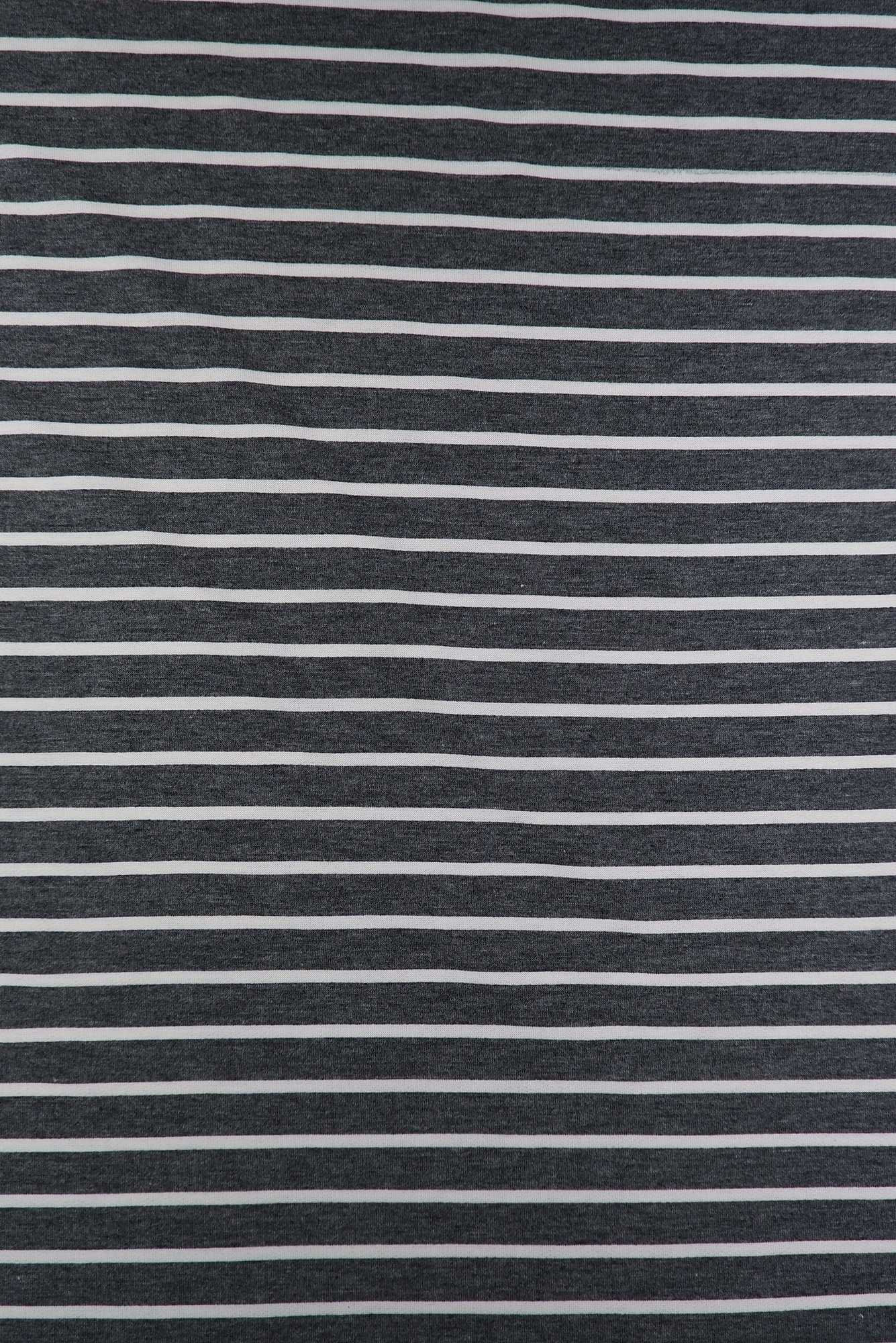 1 Yard French Terry Stripe Print Knit Fabric, 58/60'' Wide Poly Rayon Spandex Blend