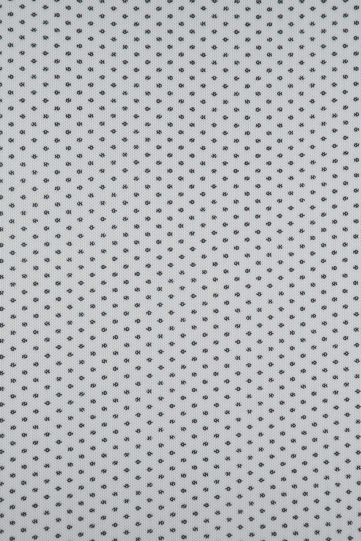 Flocked Mesh Polka Dot Stretch Fabric White/Black