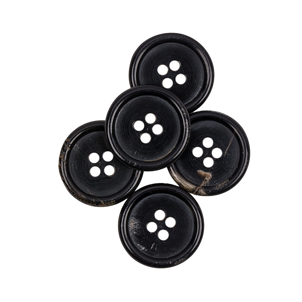Black Horn Button - 32L/20mm
