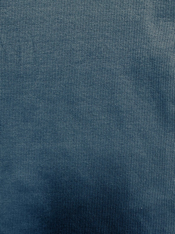 1 Yard Blue Cotton Spandex Rib Knit Fabric For Versatile Apparel And Costumes 43 Inches Width