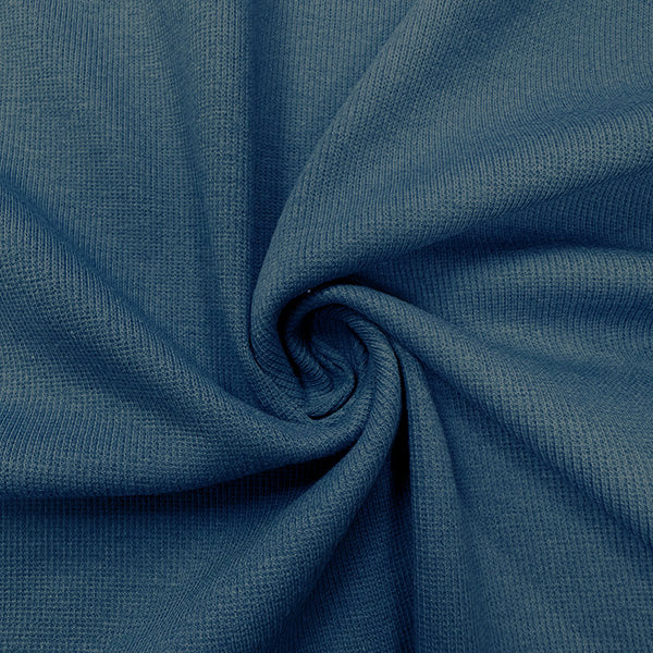 1 Yard Blue Cotton Spandex Rib Knit Fabric For Versatile Apparel And Costumes 43 Inches Width