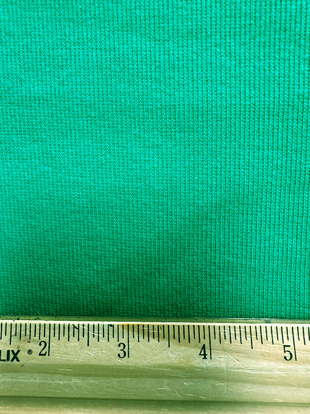 1 Yard Kelly Green Cotton Spandex Rib Knit Fabric For Apparel And Costumes 43 Inches Width