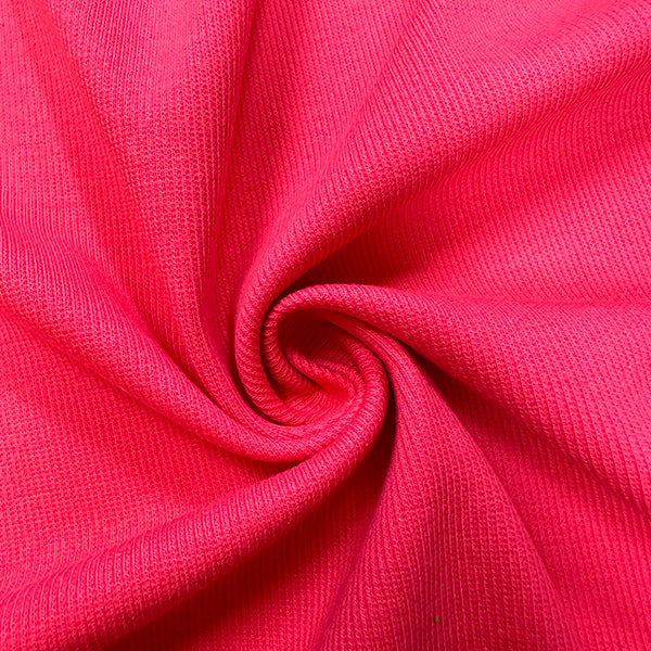 1 Yard Coral Red Cotton Spandex Rib Knit Fabric For Blouses Dresses And Activewear 43 Inches Width