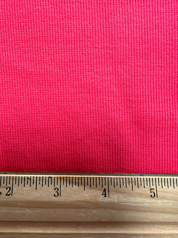 1 Yard Coral Red Cotton Spandex Rib Knit Fabric For Blouses Dresses And Activewear 43 Inches Width