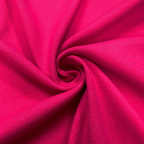 1 Yard Fuschia Pink Cotton Spandex Rib Knit Fabric For Apparel And Dancewear 43 Inches Width
