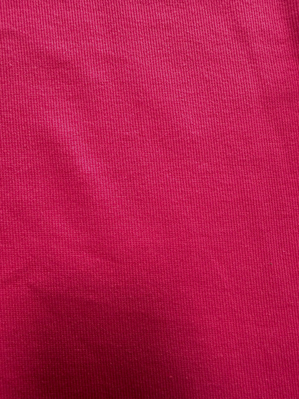 1 Yard Fuschia Pink Cotton Spandex Rib Knit Fabric For Apparel And Dancewear 43 Inches Width