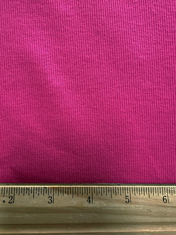 1 Yard Fuschia Pink Cotton Spandex Rib Knit Fabric For Apparel And Dancewear 43 Inches Width