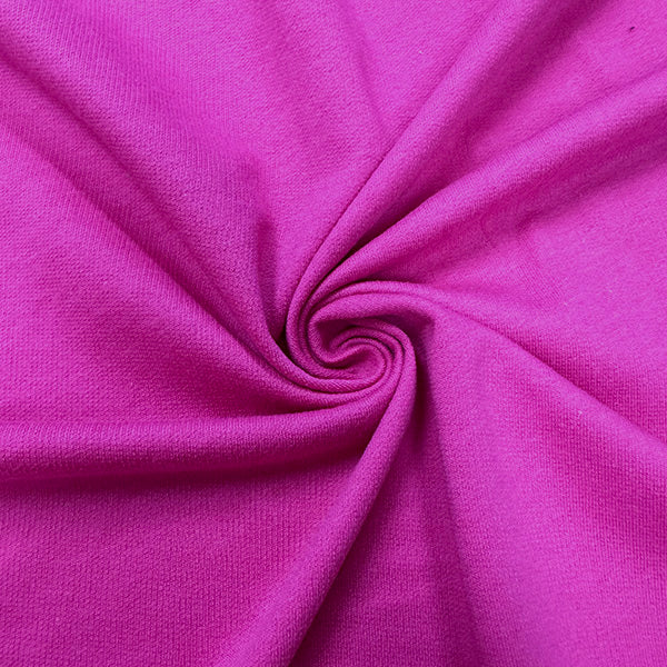 1 Yard Fuschia Pink Micro French Terry Knit Fabric For Activewear And Blouses 60 Inches Width