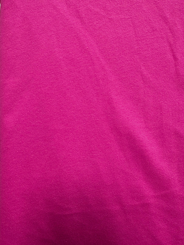 1 Yard Fuschia Pink Micro French Terry Knit Fabric For Activewear And Blouses 60 Inches Width
