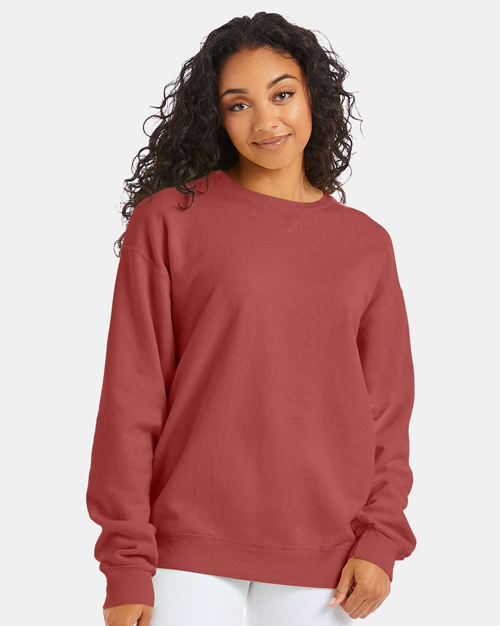 ComfortWash by Hanes® Garment-Dyed Crewneck Long Sleeve Sweatshirt