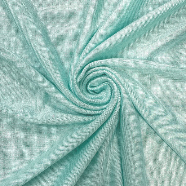 1 Yard Aqua Green Rayon Spandex Jersey Knit Fabric Soft Matte Stretch for Tees 58" Wide