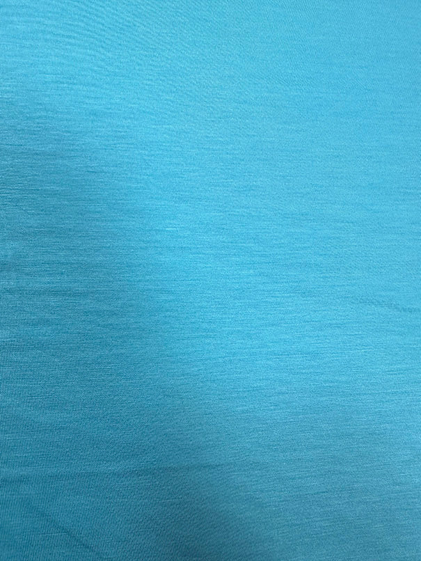 1 Yard Cyan Jersey Knit Rayon Spandex Fabric for Shirts, Pajamas, Activewear 58 Inches Width