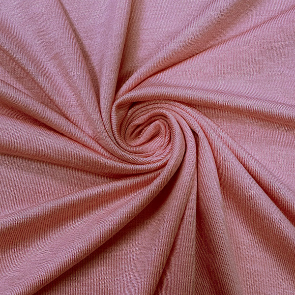 1 Yard Shrimp Pink Solid Rayon Spandex Jersey Knit Fabric 58" Width