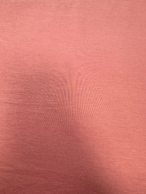 1 Yard Shrimp Pink Solid Rayon Spandex Jersey Knit Fabric 58" Width