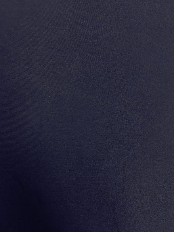 1 Yard Navy Blue Rayon Spandex Jersey Knit Fabric for Tees, Pajamas & More Soft Matte Finish 58" Width