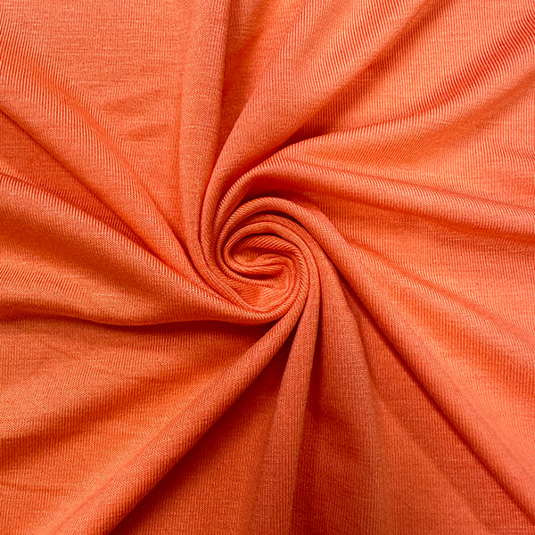 1 Yard Bright Orange Solid Rayon Spandex Jersey Knit Fabric 58 Inches Width