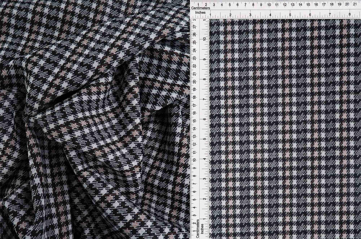 Double Knit Jacquard Plaid Fabric 1 Yard Soft Stretch Comfortable Medium Weight 58/60" Wide