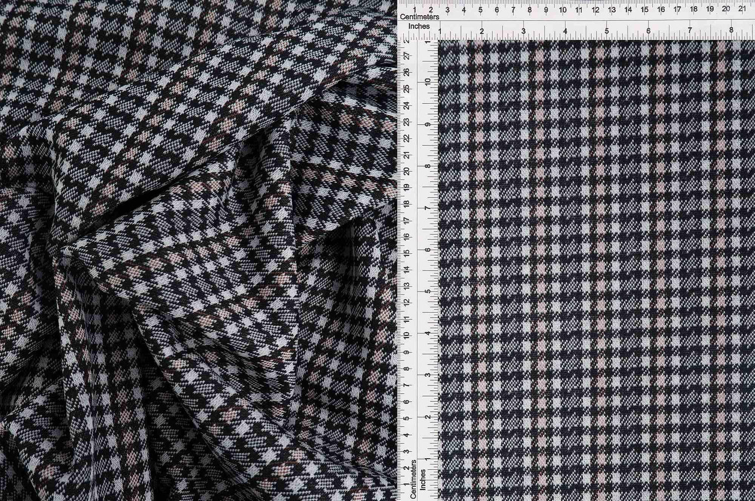 Soft Double Knit Jacquard Plaid Fabric Stretch Polyester Rayon Spandex 58/60 Inches Wide