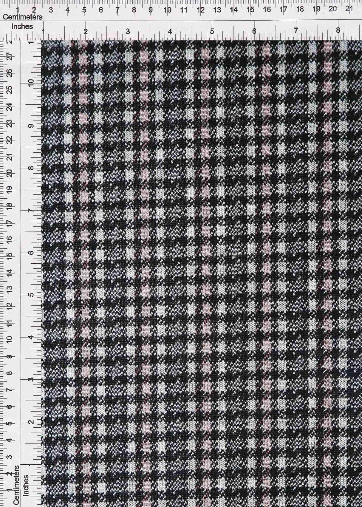 Soft Double Knit Jacquard Plaid Fabric Stretch Polyester Rayon Spandex 58/60 Inches Wide