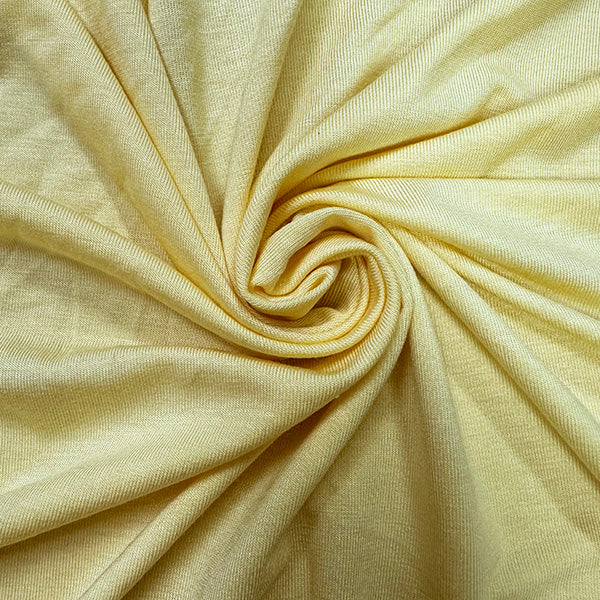 1 Yard Yellow Jersey Knit Rayon Spandex Fabric for Shirts, Pajamas, Activewear 58" Width