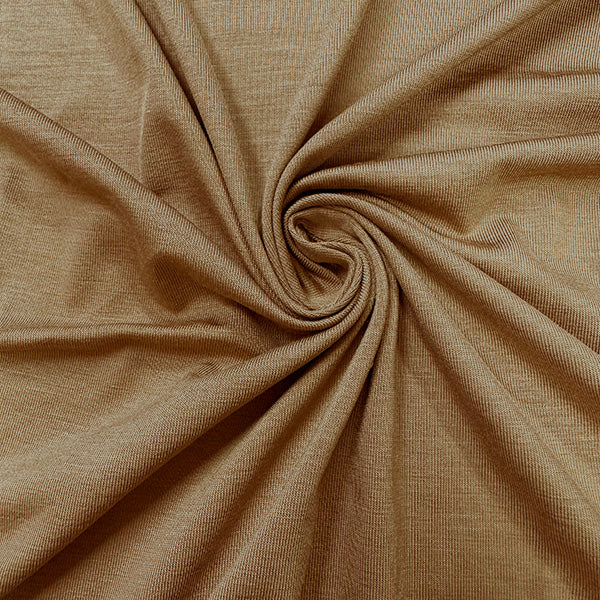 1 Yard Golden Tan Solid Rayon Spandex Jersey Knit Fabric 58 Inches Width